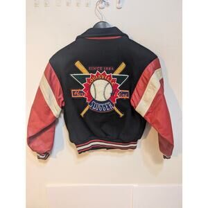 Louisville Slugger Cooperstown Baseball Varsity Jacket Vintage 80s Kid's Sz M